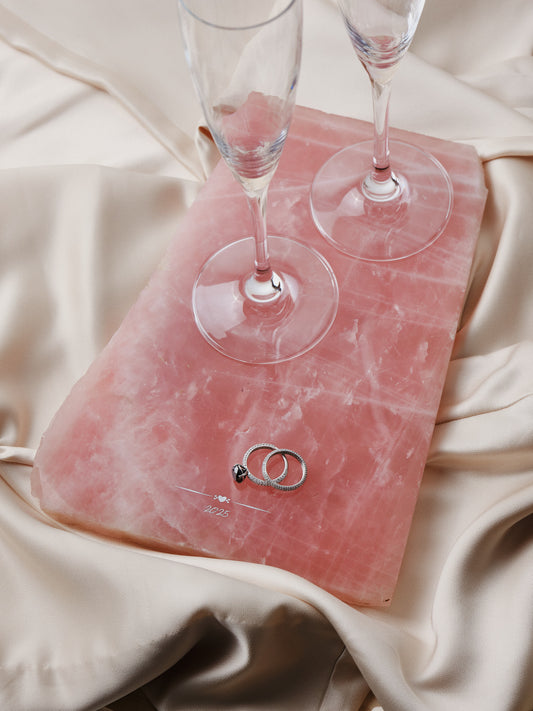 Engraved "2025" 1.5kgs Rose Quartz Platter