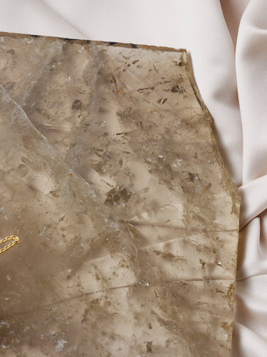 Engraved "2025" 2.25kg Smokey Crackle Quartz Platter