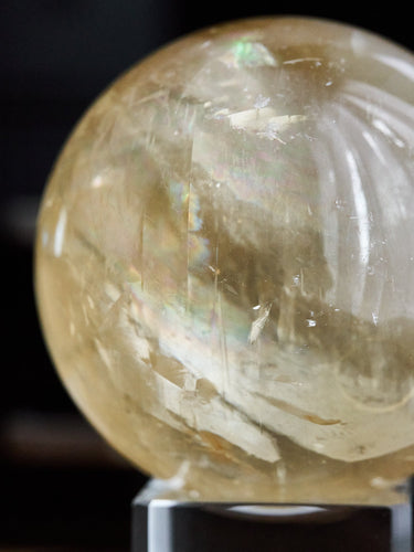 Engraved "I love you Mum" Honey Calcite Sphere 535g