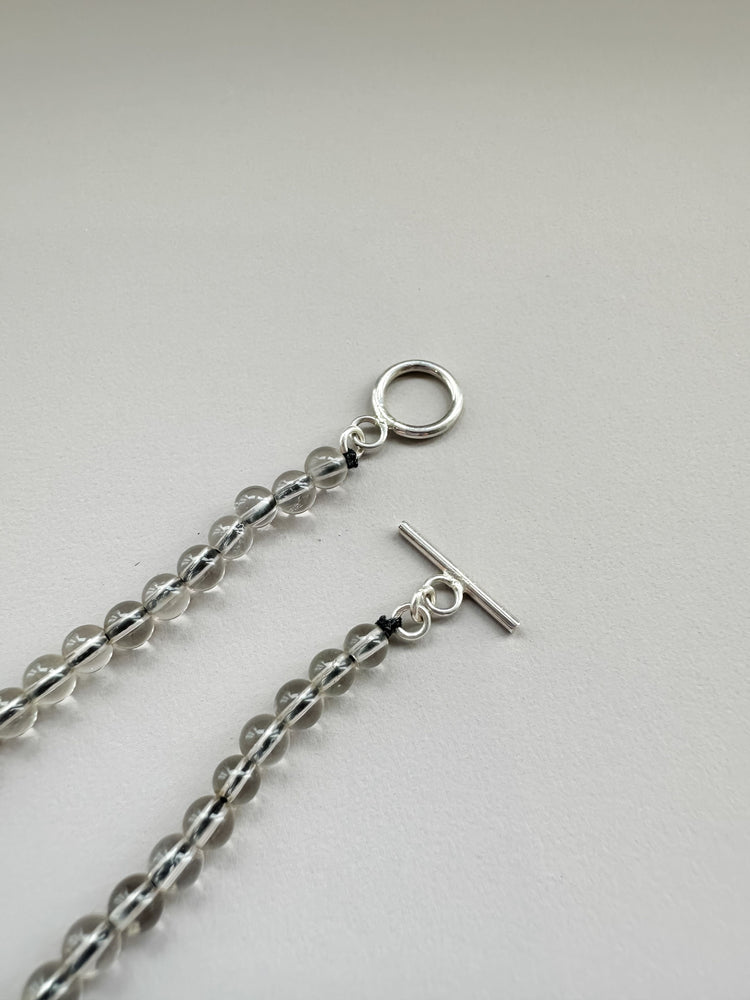 Thin Smokey Quartz Mala Bead Necklace