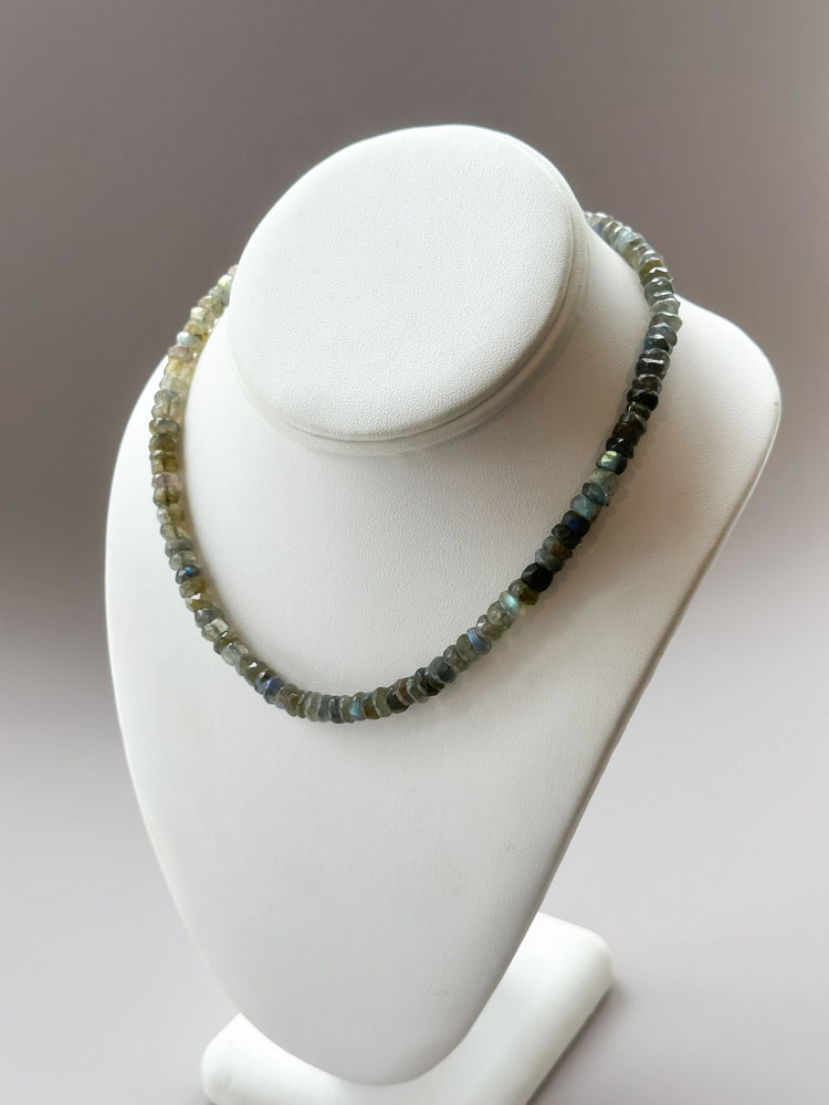 Roughly Faceted Labradorite Necklace