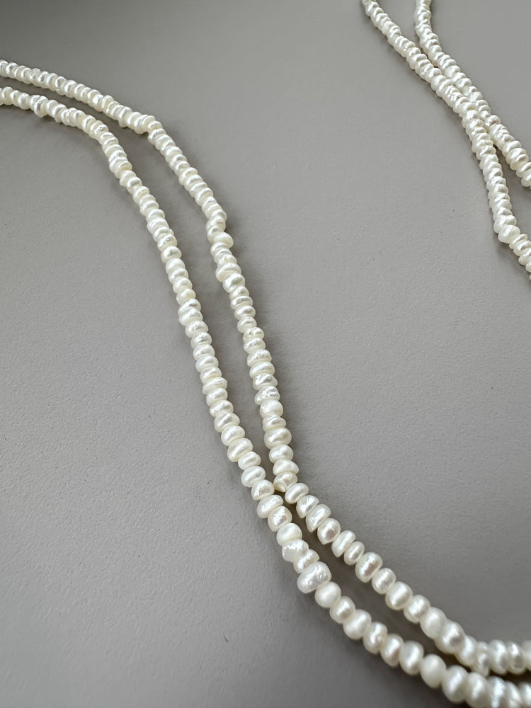 White Fresh Water Pearl Double Strand Necklace