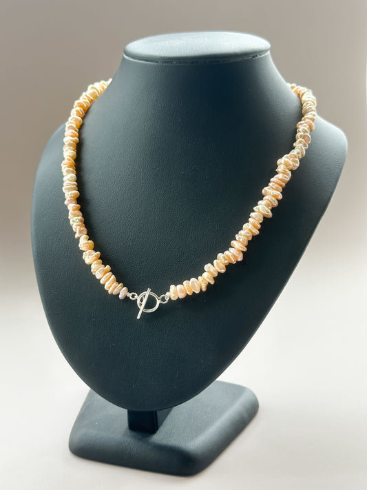 Peach Fresh Water Pearl Necklace