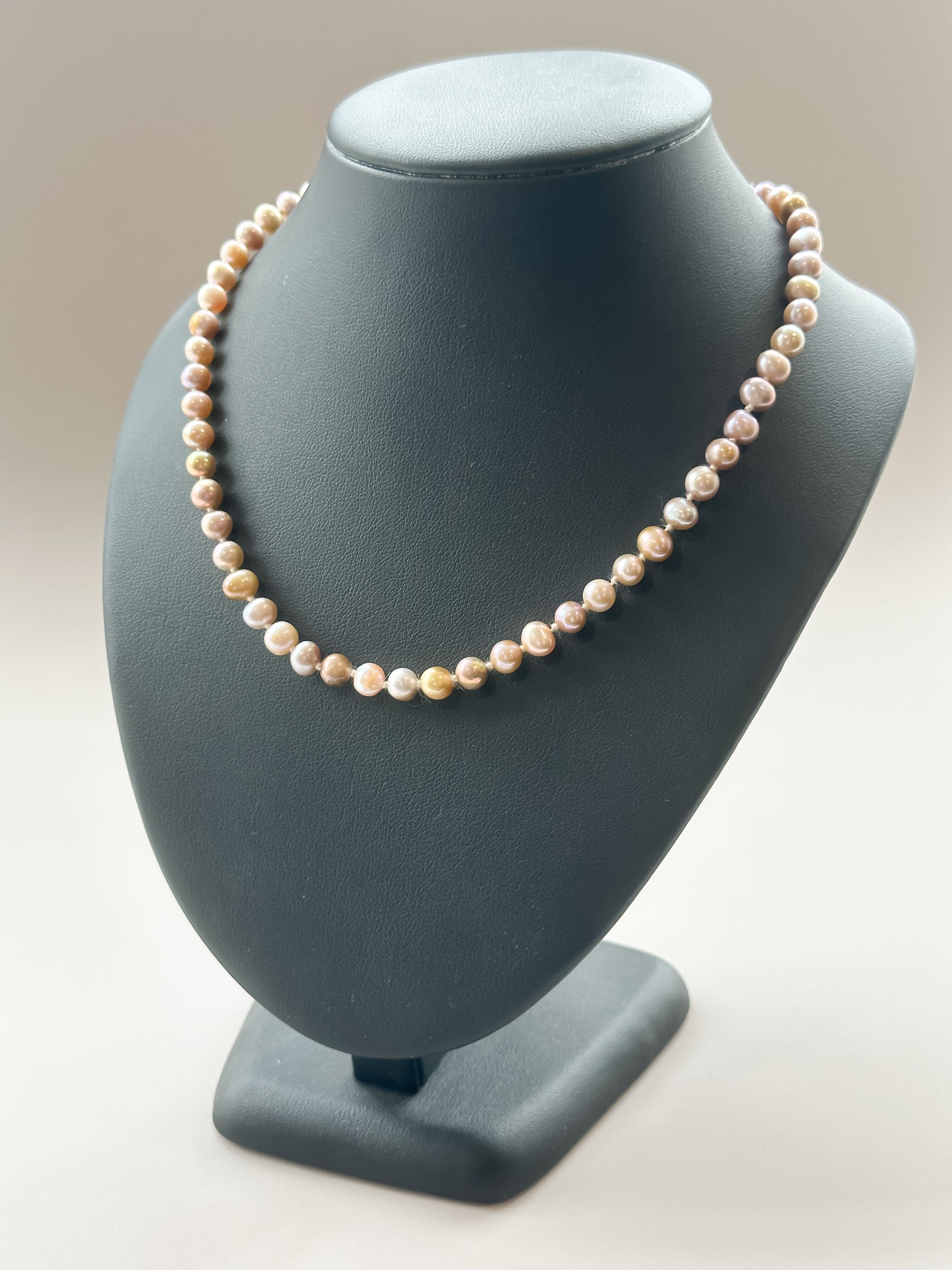 Blush Round Fresh Water Pearl Round Necklace