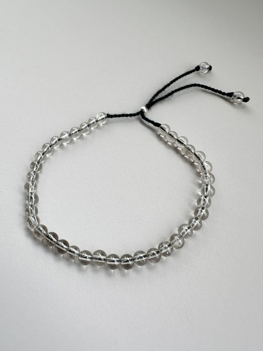 Thin Smokey Quartz Mala bead Bracelet