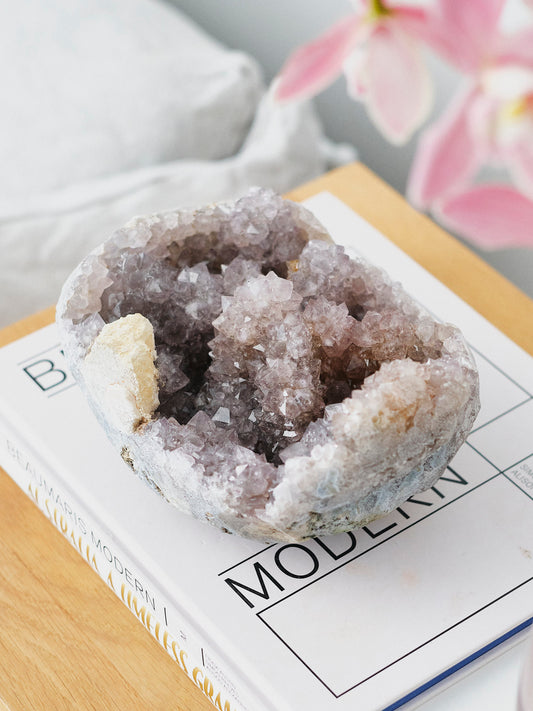 Indian Amethyst Stalactite Cluster with Calcite 4.252kg