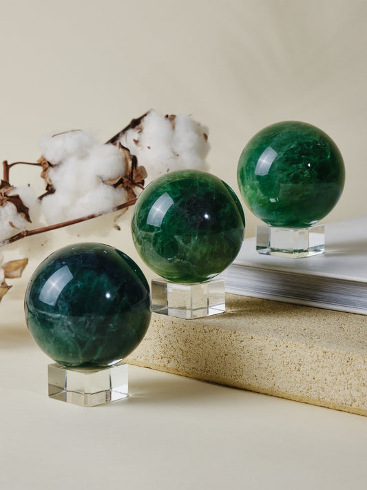 Lagoon Green Fluorite Spheres