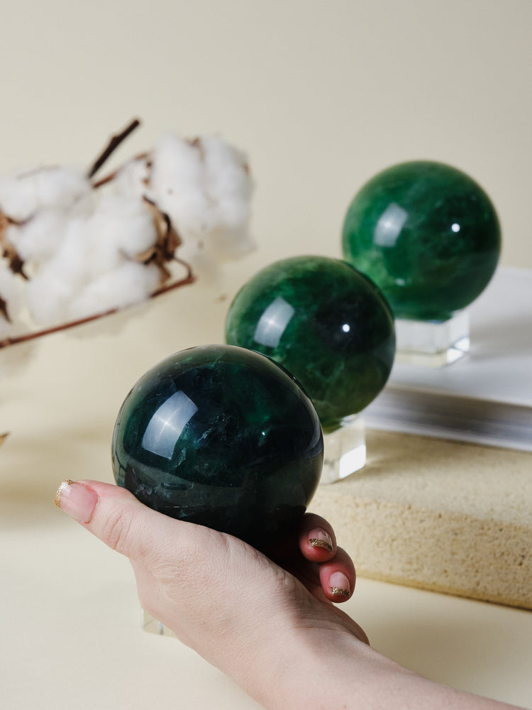 Lagoon Green Fluorite Spheres