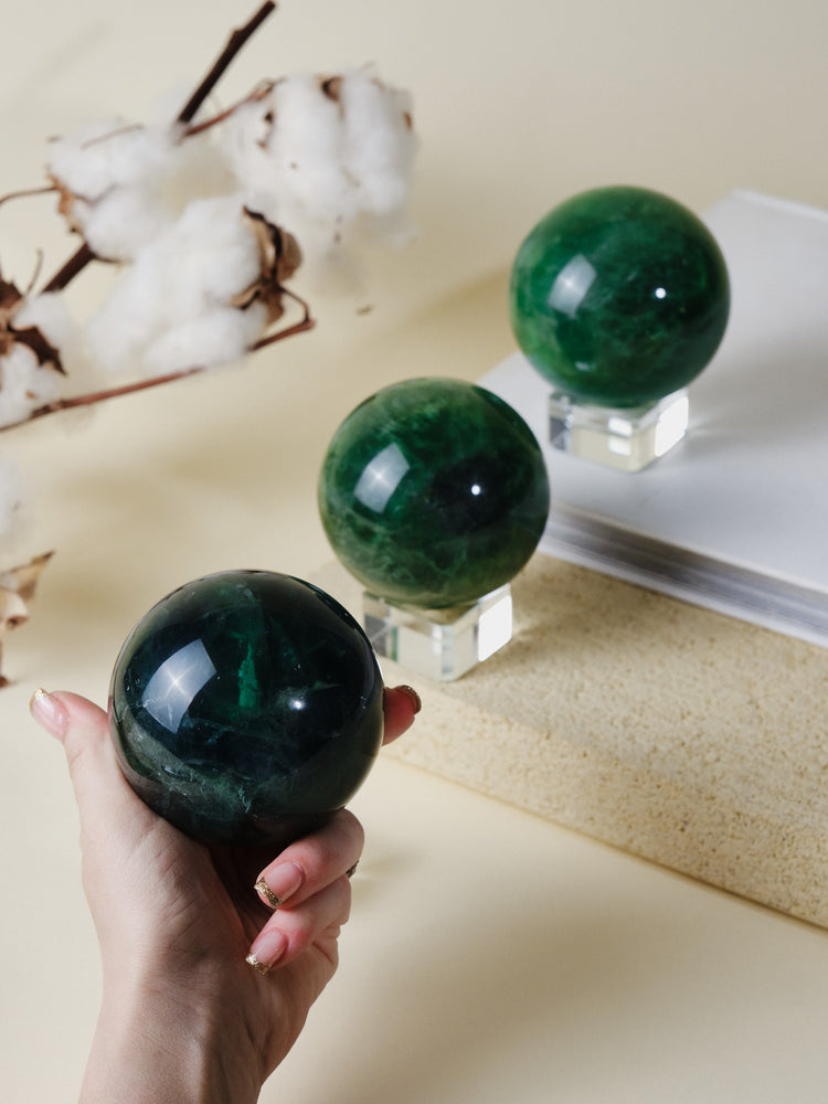 Lagoon Green Fluorite Spheres