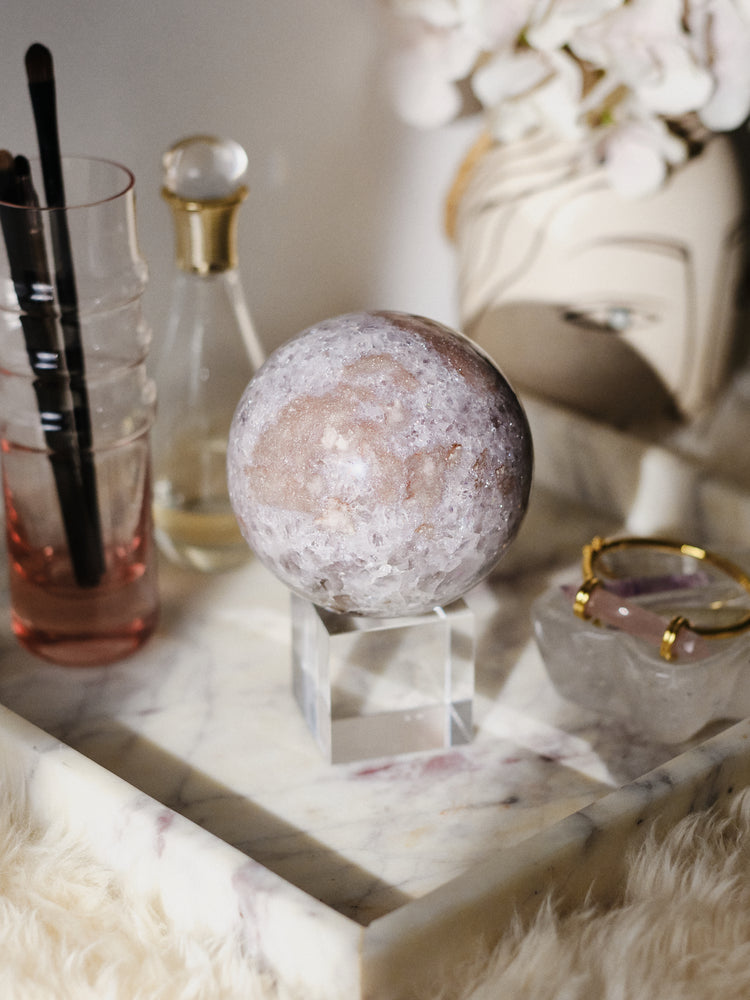 Lilac Sakura Blossom Agate Sphere Large 1.26kg