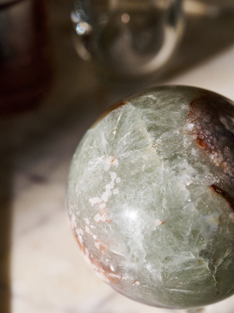 Mint Sakura Agate Sphere 943g