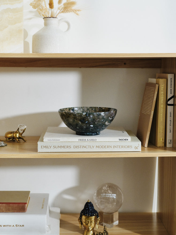 AA Moss Agate Round Bowl