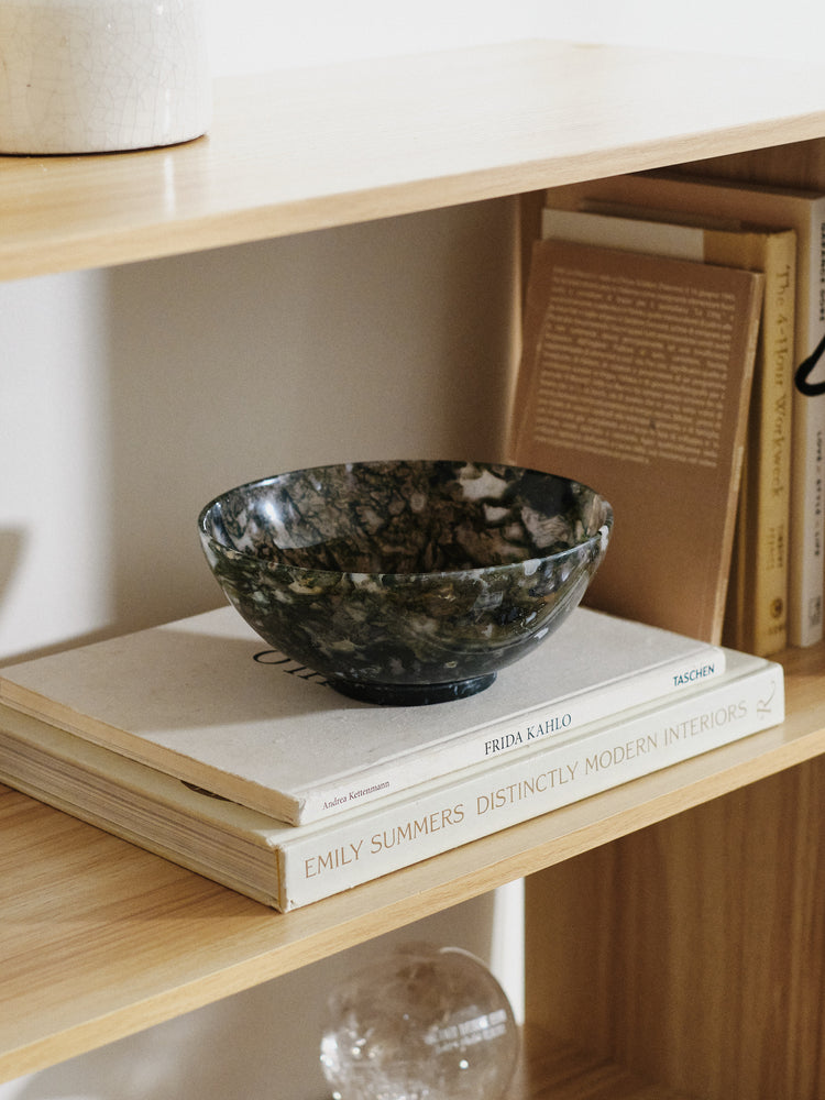 AA Moss Agate Round Bowl