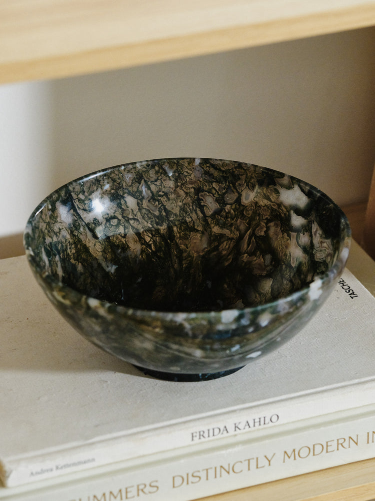 AA Moss Agate Round Bowl