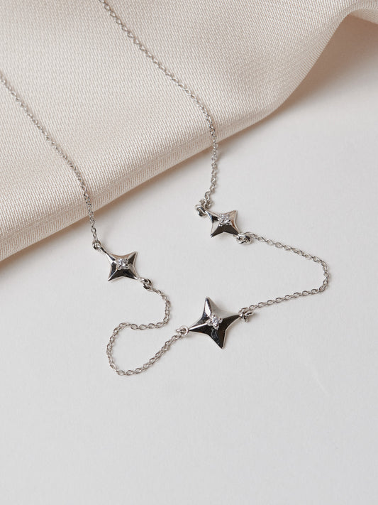 Silver Star Sisters Necklace