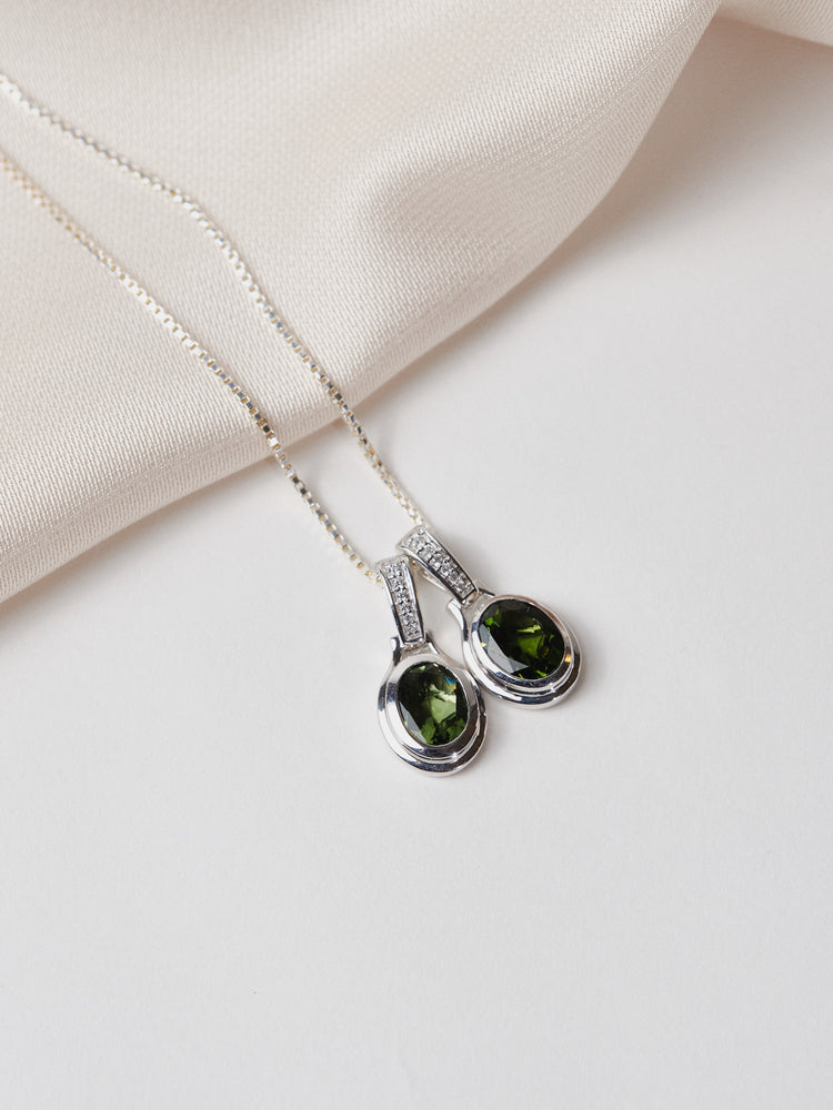 Silver Moldavite Necklace