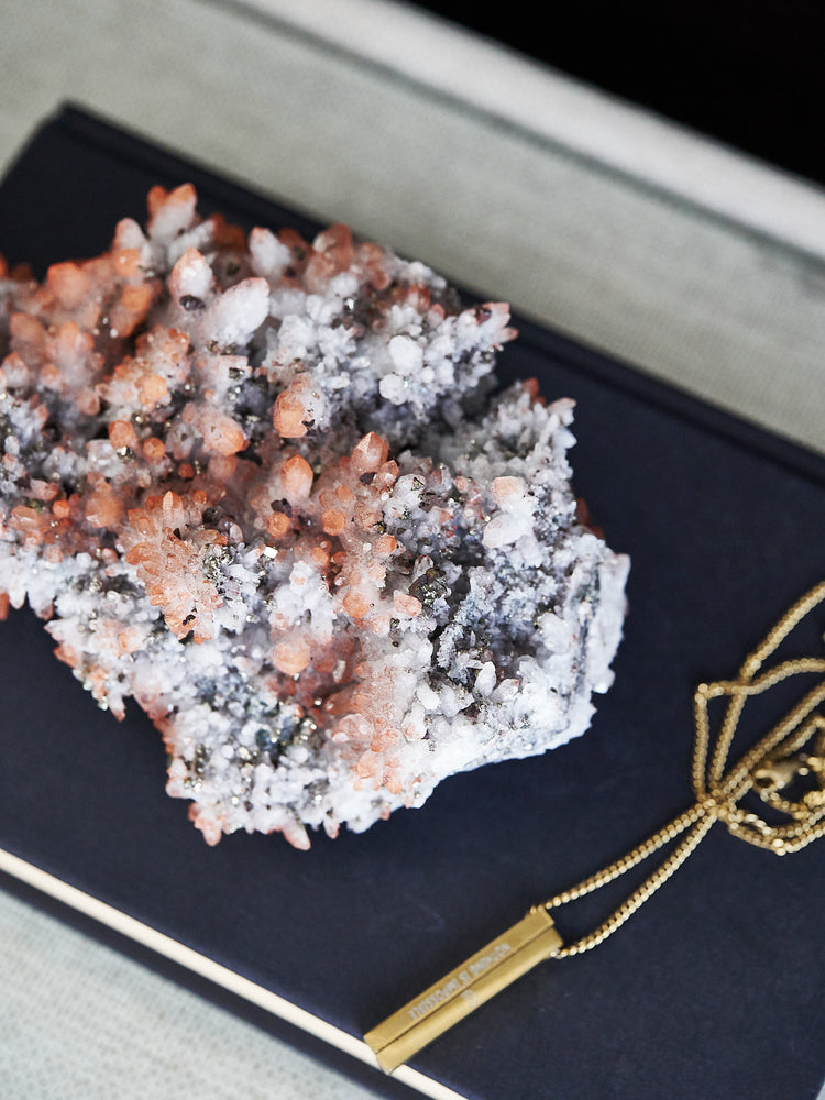 Red Quartz with Pyrtie and Galena Cluster 854g