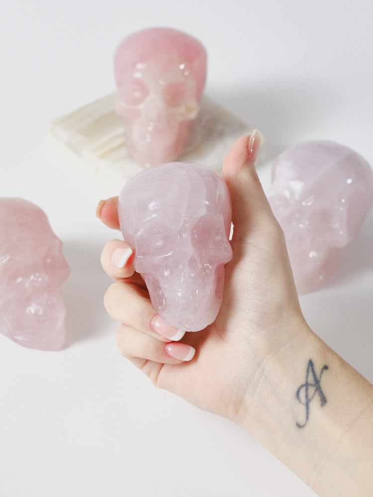 Rose Quartz Skull