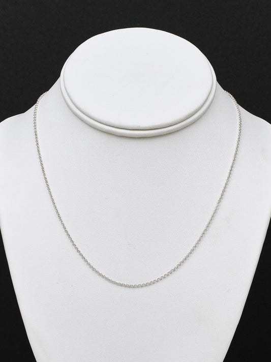 Sterling Silver 44 cm cable link chain necklace