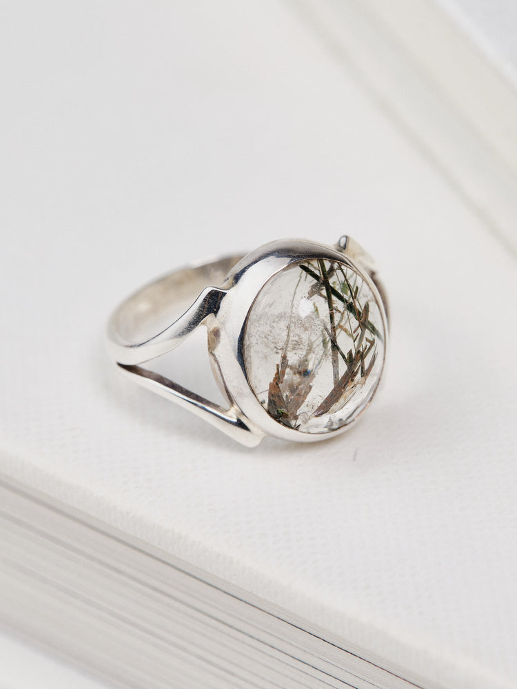 Silver Rutile Quartz Ring