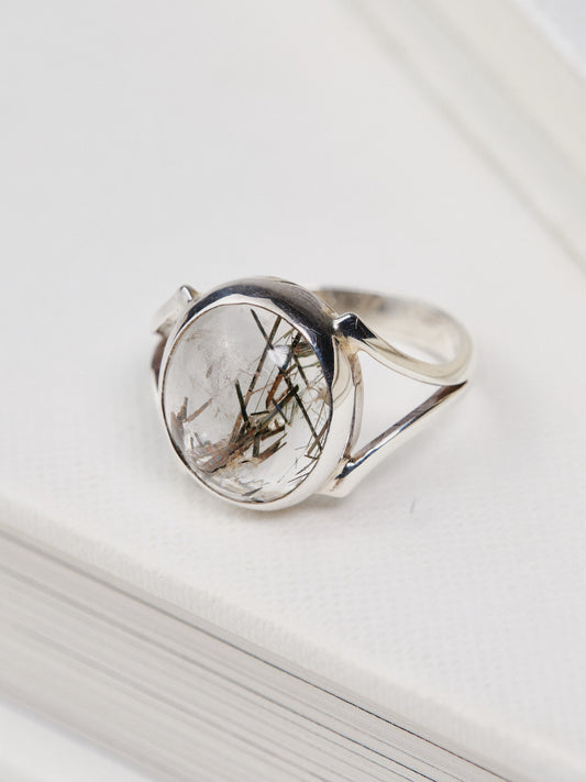 Silver Rutile Quartz Ring