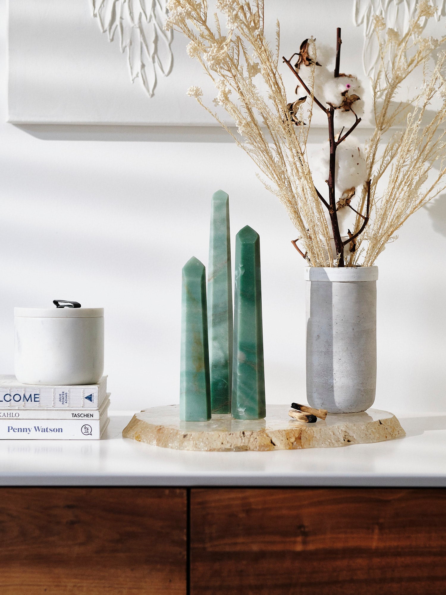 Tall Aventurine Obelisk Family