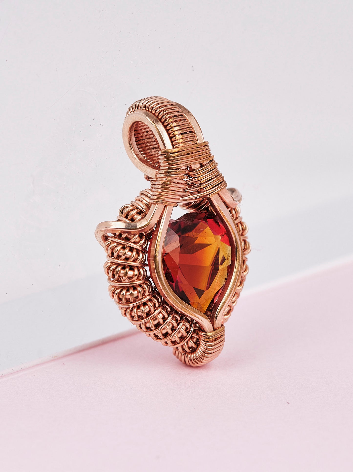 AAA Maderia Heart Wire Wrap Pendant
