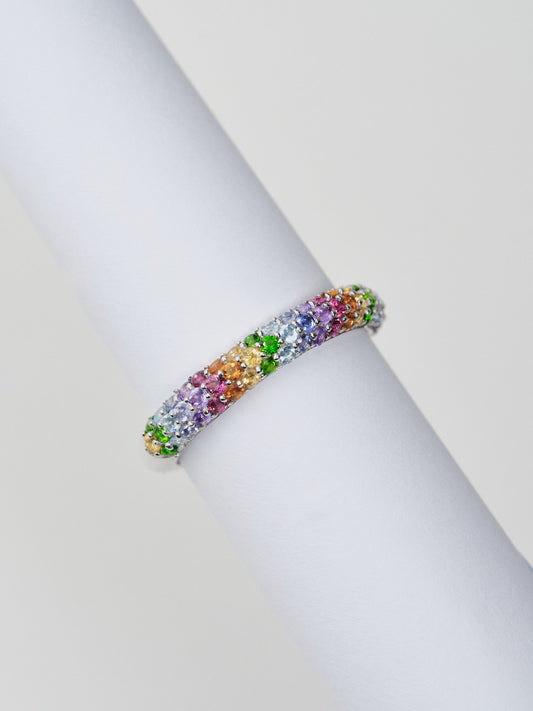 Silver Kaleidoscope Rainbow Ring