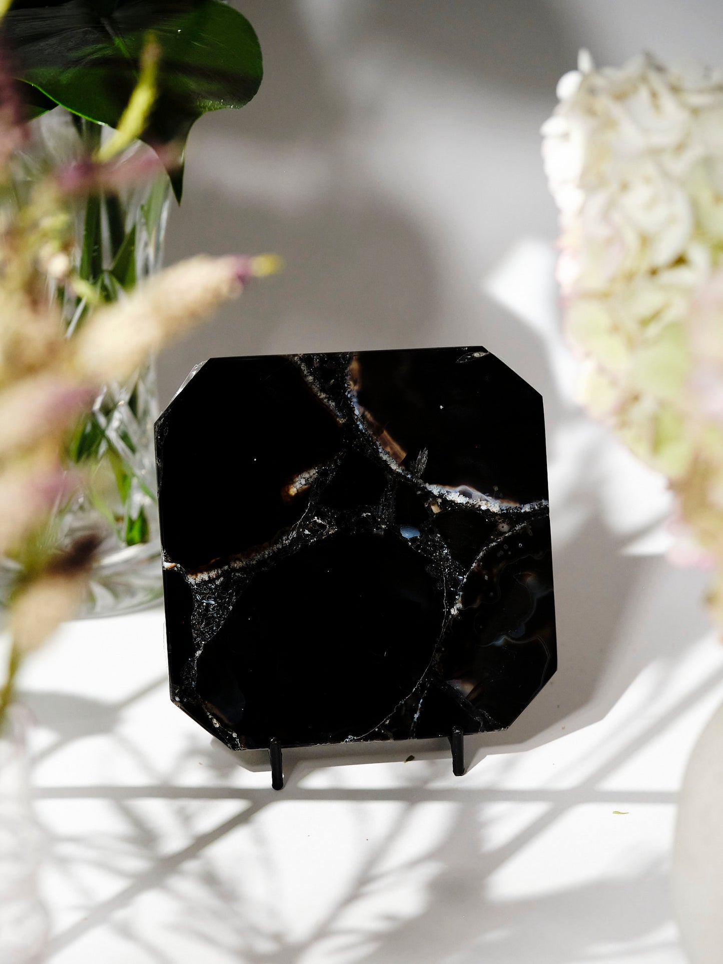 Crystal Crush Square Trivet (Black Agate)