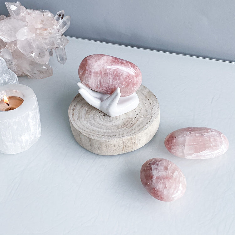 Rose Calcite Palmstones (Small - Medium)