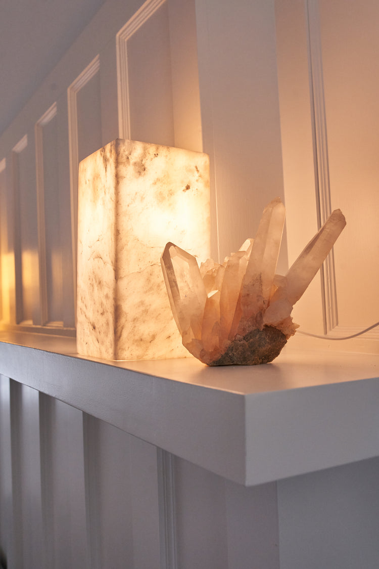 Industrial Icy Calcite Lamp 30cm