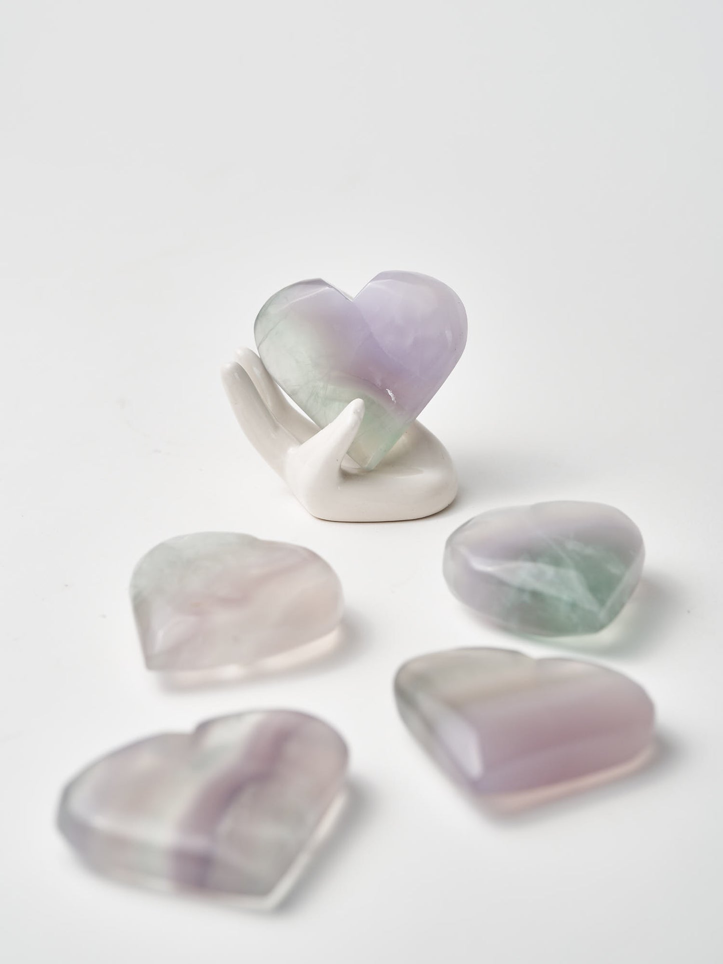 Lavender Fluorite Hearts
