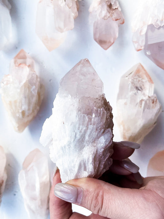 Pink Tint Pineapple Quartz Clusters