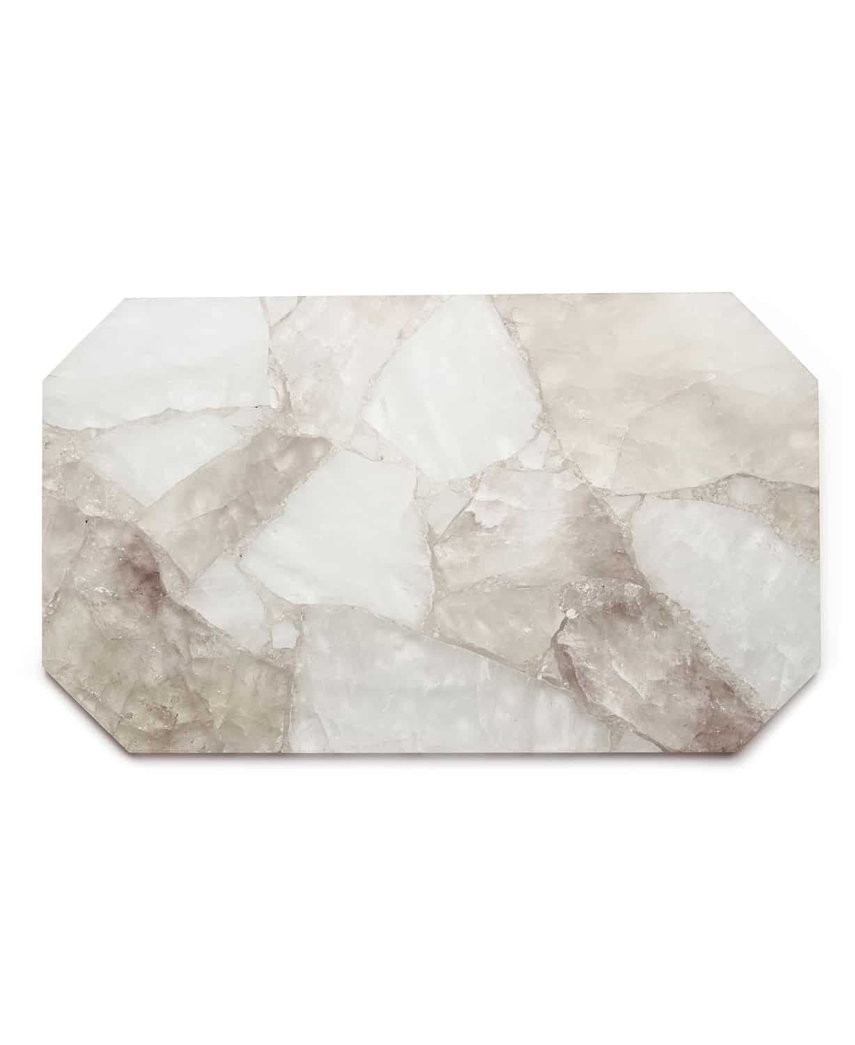 Crystal Crush Rectangle Tray (Clear + Smokey Quartz)
