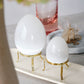 Selenite Egg with Gold Stand