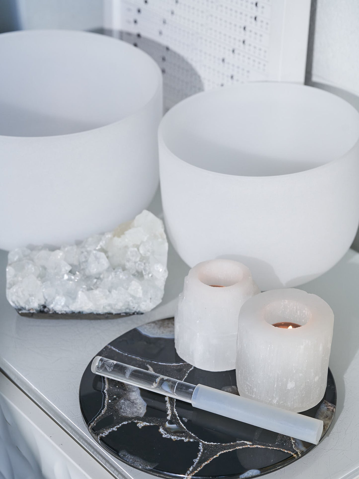 Crystal Singing Bowl w/ Vegan Stick (Heart Chakra / F Note)