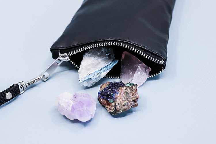 Stoned Faux Leather Pouch
