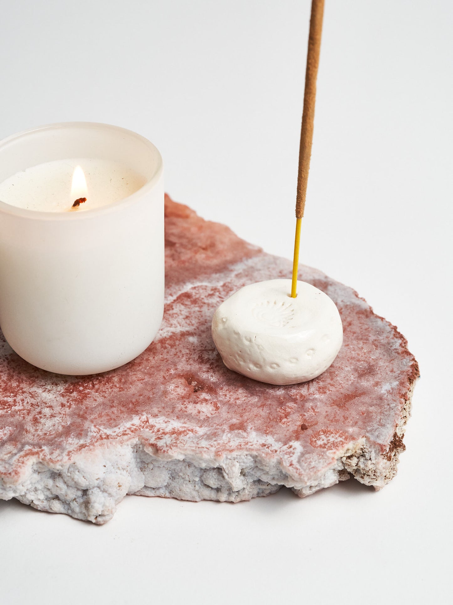 Embossed Ceramic Incense Holder