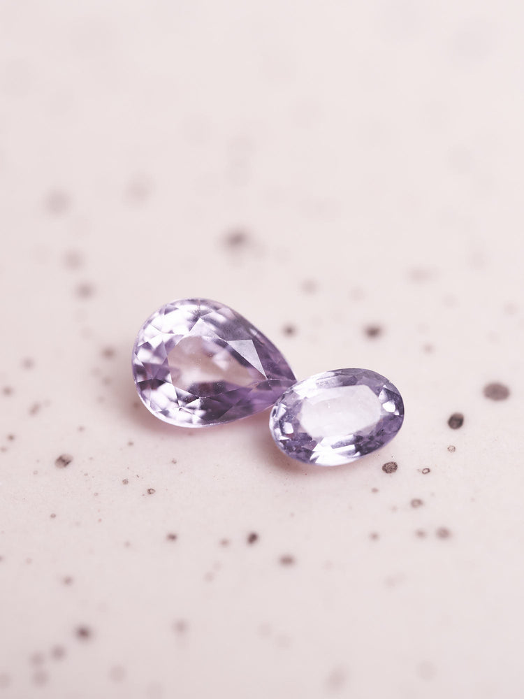 Lilac Sapphire Gemstone - Oval 0.7ct & Pear 1.4ct